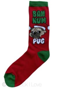 Bah Hum Pug Christmas socks