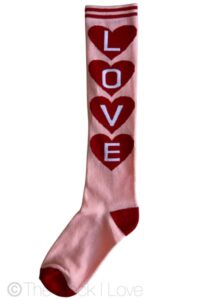 Pink Heart Love Knee High socks