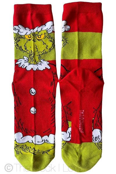 Red Christmas Santa Grinch socks