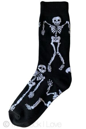 Black Raving Skeleton socks