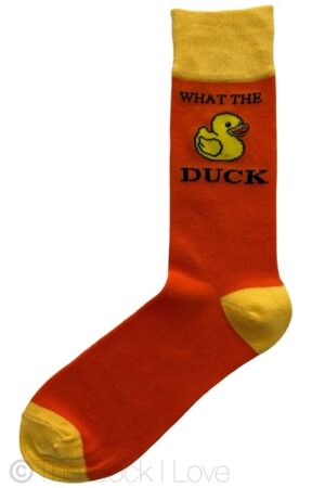 Orange What The Duck socks