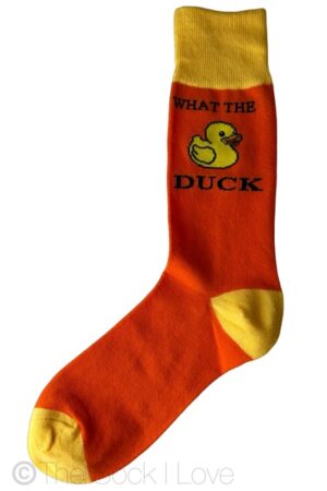 Orange What The Duck socks