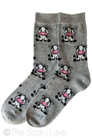 Cute Grey Baby Cow socks