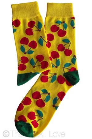 Yellow Picking Cherry socks