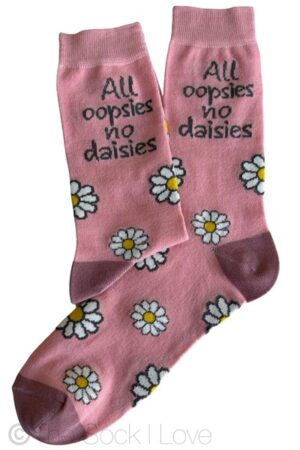 Pink Oopsies No Daisies socks