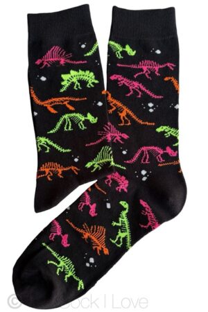 Neon Dinosaur socks