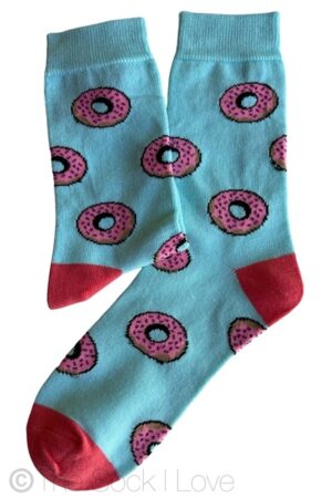 Blue Pink Sprinkled Donut socks
